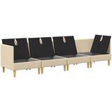  Set namještaja za dnevni boravak s jastukom 4 pcs Krem Tkanina | shoptok.hr