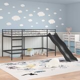  Krevet na kat za djecu s toboganom Crna i antracit 80 x 200 cm | shoptok.hr