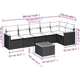  7-dijelni set vrtnih sofa od poliratana s jastucima bež | shoptok.hr