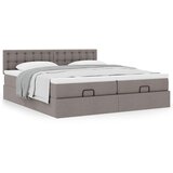 vidaXL Otomanski posteljni okvir z vzmetnicami taupe 180x200 cm blago | Shoptok.si
