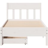 vidaXL Okvir kreveta bez madraca bijeli 90 x 200 cm masivna borovina | shoptok.hr