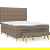  Box spring postelja z vzmetnico taupe 140x200 cm blago, (20894575) | Shoptok.si