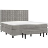  Box spring postelja z vzmetnico svetlo siva 180x200 cm žamet, (21118453) | Shoptok.si