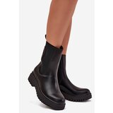 Boto Women Chelsea Boots On Platform And Flat Heel Slip On Black Ravessa | Shoptok.si