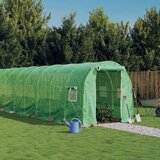  Rastlinjak z jeklenim ogrodjem zelen 32 m² 16x2x2 m | Shoptok.si