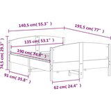 vidaXL Okvir za krevet s uzglavljem 135 x 190 cm od masivne borovine | shoptok.hr