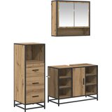  Set namještaja za kupaonicu 3 kom. Umjetnički hrast | shoptok.hr