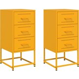  Noćni ormarići 2 kom boje senfa 36x39x78 cm čelični | shoptok.hr