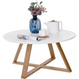 Kondela Klubska mizica, bela/naravna, INFERO | Shoptok.si