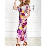 Resti Purple women's long dress with floral print - Clothing | Shoptok.si