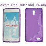  Gumijasti / gel etui S-Line za Alcatel One Touch Idol 6030D - vijolični Cene