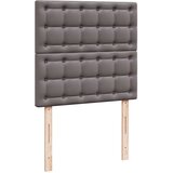 vidaXL Otomanski posteljni okvir z vzmetnicami siv 200x200cm um. usnje | Shoptok.si