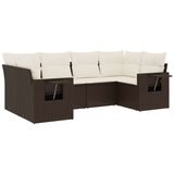  6-dijelni set vrtnih sofa od poliratana s jastucima smeđi | shoptok.hr