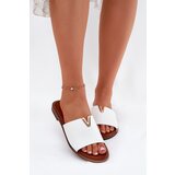 EVENTO Womens Eco Leather Slippers On Flat Heel White Maliha | shoptok.hr
