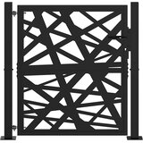  Vrtna vrata crna 100x100 cm Čelični dizajn svjetla | shoptok.hr