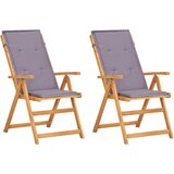 Maison Chic Vrtni stoli - Stol za vrt s prilagodljivim naslonjalom 2 kosa rjava akacija JS1998, (21876913) | Shoptok.si