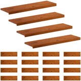  Stepenica 20 kom. 90 x 25 x 2 cm Smeđa Čvrsto Hrastovo Drvo | shoptok.hr