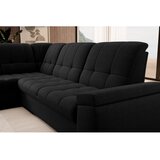 ELTAP Črna raztegljiva/s prostorom za shranjevanje kotna sedežna garnitura (levi kot/v obliki črke L) Sado – | Shoptok.si