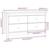 TV omarica medeno rjava 100x40x54 cm trdna borovina, (20654028) | Shoptok.si