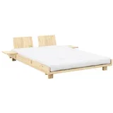 Bračni krevet od masivnog bora s podnicom 160x200 cm u prirodnoj boji Social Bed –