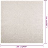  Rug "ZIZUR" Cream 200x200 cm Juta videz Notranje in zunanje | Shoptok.si