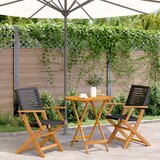 vidaXL Bistro garnitura 3-delna črn poli ratan in trden les | Shoptok.si