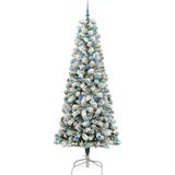 vidaXL Umjetno božićno drvce s nogom Zelena i bijela 240 cm PVC | shoptok.hr