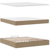 vidaXL Okvir kreveta s madracem cappuccina 200x200 cm umjetna koža | shoptok.hr