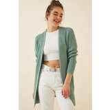 Happiness İstanbul Women's Green Thessaloniki Knitted Basic Knitwear Cardigan Cene