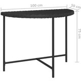 vidaXL Vrtna mizica črna 100x50x75 cm poli ratan | Shoptok.si