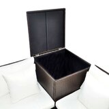  Vrtna sedežna garnitura z blazinami 4-delna poli ratan rjava, (20680551) | Shoptok.si