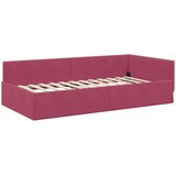  Kutni okvir kreveta Vinska crvena 100 cm x 200 cm Baršun | shoptok.hr