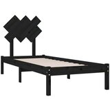  Okvir za krevet crni 75x190 cm 2FT6 jednokrevetni masivno drvo | shoptok.hr