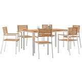  Vrtni set za objed 7 pcs Masivni teak drvo i nehrđajući čelik | Shoptok.si
