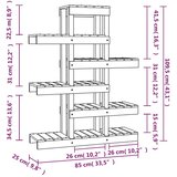  Stalak za biljke crna 85 x 25 x 109,5 cm od masivne borovine | shoptok.hr