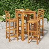 5-dijelni vrtni barski set od masivnog bagremovog drva Smeđa 60 cm table length | shoptok.hr