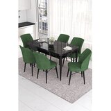 Hanah home Set Trpezarijski sto i 6 stolica Eva, zeleno-crna | Eponuda.ba
