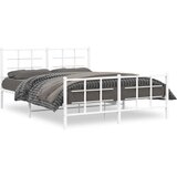 vidaXL Metalni okvir kreveta uzglavlje i podnožje bijeli 150 x 200 cm | shoptok.hr