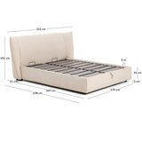 Kave Home Bež oblazinjena zakonska postelja iz šenilje s prostorom za shranjevanje z letvenim dnom 160x200 cm Arvian – | Shoptok.si