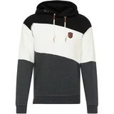 INDICODE JEANS Sweater majica 'Pessac' antracit siva / crna / bijela