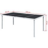  Vrtni stol 190 x 90 x 74 cm crni čelični | shoptok.hr