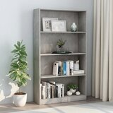 vidaXL ormarić za knjige s 4 razine boja betona 80x24x142 cm drveni Cijene