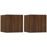 vidaXL Stenska TV omarica 2 kosa rjavi hrast 30,5x30x30 cm, (20732263) Cene