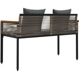  Zunanja klop Siva in temno siva 117 x 54 x 74.5 cm poli ratan, (5000272950) | Shoptok.si