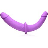Strap U Double Charmer Silicone Double Dildo with Harness Purple Cene