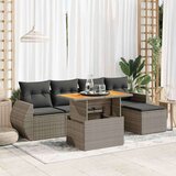 vidaXL 6-dijelni set vrtnih sofa od poliratana s jastucima sivi | shoptok.hr