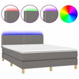  box spring s madracem LED tamnosivi 140x190 cm tkanina | shoptok.hr