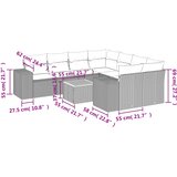  9-dijelni set vrtnih sofa od poliratana s jastucima sivi | shoptok.hr