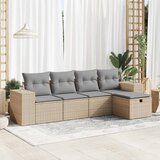  5-dijelni set vrtnih sofa s jastucima bež od poliratana | shoptok.hr