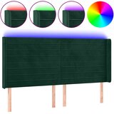  LED uzglavlje tamnozeleno 203 x 16 x 118/128 cm baršunasto | shoptok.hr